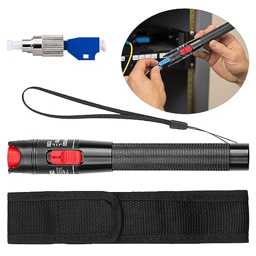 Visual Fault Locator 50KM 50mW Fiber Optic Cable Tester 2.5mm Universal Interface Adapt FC/ST/SC Red Light Source Tester for Fiber Network Cable Test 50 mW battery operated