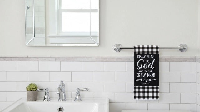 Christian Bible Verse Hand Towels - 6 Pack Polyester Kitchen Towels Set