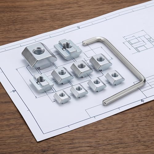RiseDirectly 30-pack M6 T-nuts for 4040 aluminum extrusion profiles, carbon steel slide-in T-slot hardware