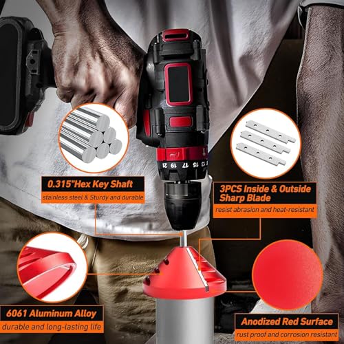 PVC Deburring Tool, 2 in 1 Inner Outer Pipe Reamer, Pipe and Tubing Chamfer Plumbing Tool for OD 0.59in to 3.39in, ID 0.87in to 3.9in PVC, CPVC, ABS, PP, PE Pipe