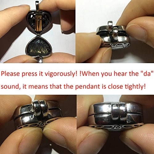 Beydodo Personalized Heart Cremation Urn Necklace for Ashes Always in My Heart Memory Necklace Gift with Funnel Kit Style 1