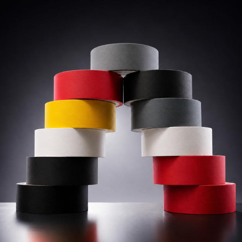 WOD Professional Grade Black Gaffer Tape - Made in USA - 1/2 in. x 50 yds. No Sticky Residue, Cables, Non Reflective, Hand Tearable, Photography, Filming Backdrop, Production 1/2 inch