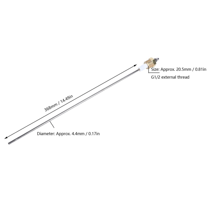 [Australia - AusPower] - Boiler Water Level Probe Sensor Electrode Rod 1 Pin G1/2 Brass PTFE Stainless Steel Sturdy Boiler Sensor Replacement 