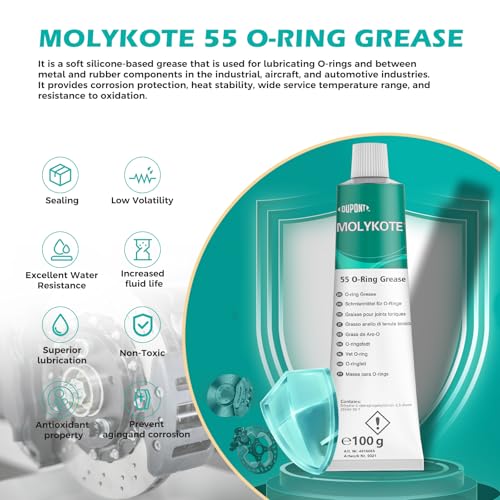 DOWBYTE Molykote 55 O-Ring Grease 100g tube for rubber seals, valves, and pneumatic systems
