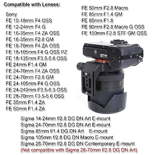 iShoot Tripod Mount Ring Lens Collar Support Bracket Holder Compatible with Sony FE 24-240mm F3.5-6.3 OSS, 24-70mm f/4 ZA OSS, 24mm f/1.4 GM, 10-18mm f/4 OSS, 16-35mm F4 ZA OSS, 18-135mm f/3.5-5.6 OSS