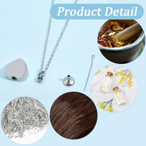 CREATCABIN Heart Cremation Jewelry for Ashes Urn Necklace Keepsake Cremation Jewelry Mini Stainless Steel Silver Memorial Urns Pendant with Funnel Pin for Bereavement Family Friends 2x2.6cm Silvery