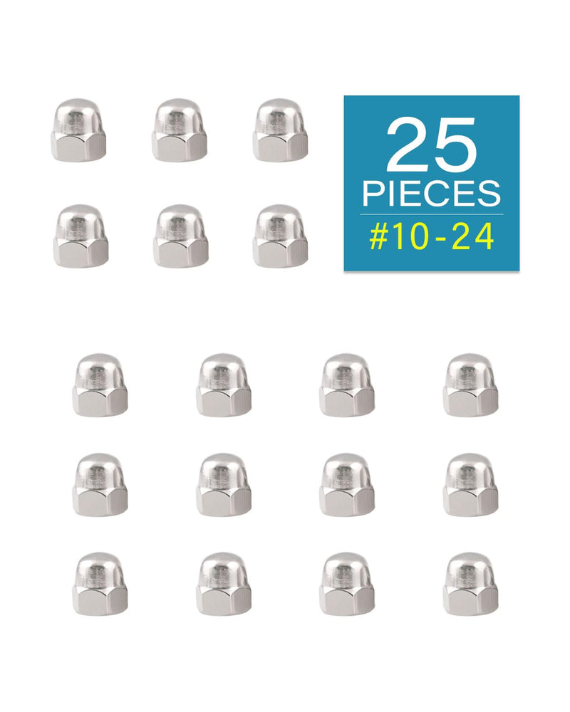 #10-24 Acorn Nuts - IMScrews 304 Stainless Steel Acorn Nuts - Durable, Rust-Resistant Fasteners for Various Applications Pack of 25 #10-24