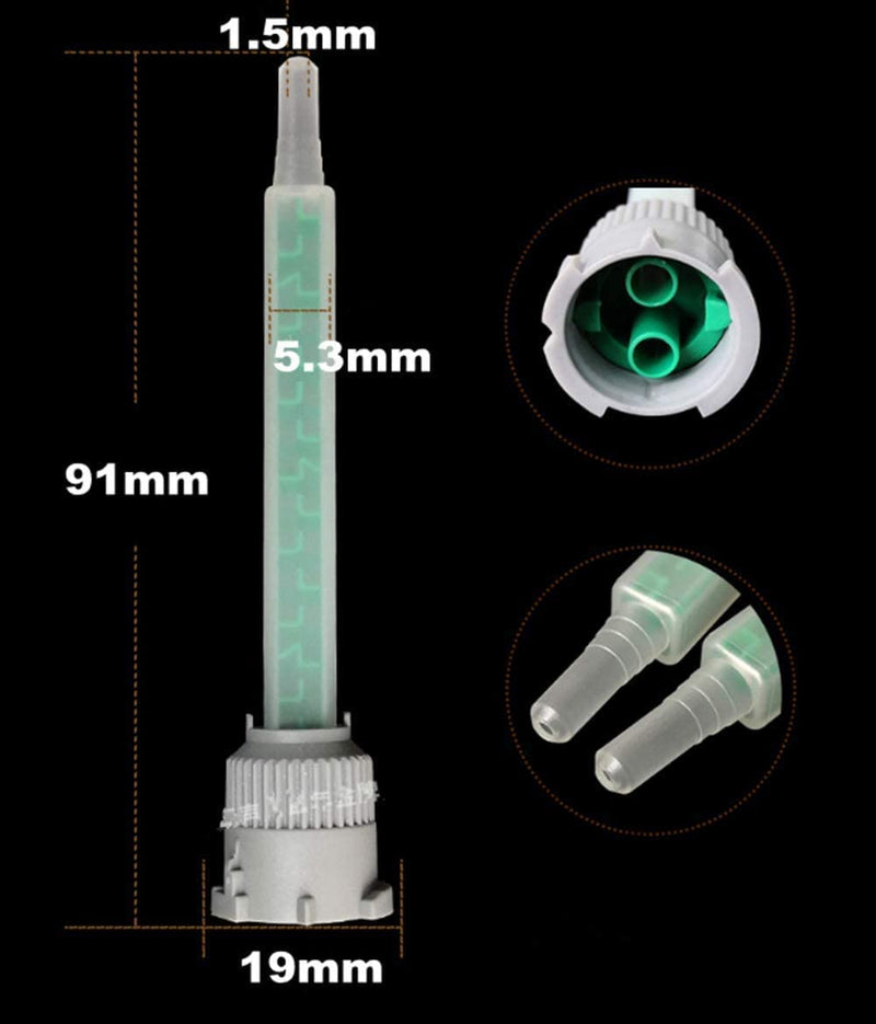 [Australia - AusPower] - 40Pieces Epoxy Mixing Nozzles Adhesive Cartridges Tip Static Resin Mixer Tubes for 50ml/1.7oz 16-Element 1:1/2:1 Ratios 