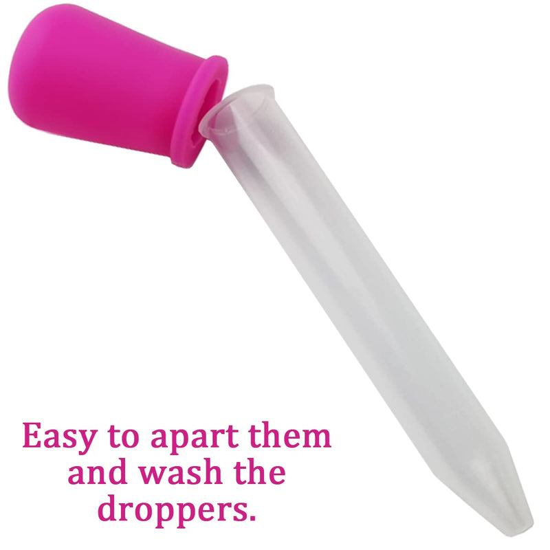 [Australia - AusPower] - TIHOOD 20PCS Liquid Droppers with a Clean Brush, Silicone and Plastic Pipettes Transfer Eyedropper with Bulb Tip for Candy Oil Kitchen Gummy Bear Making 