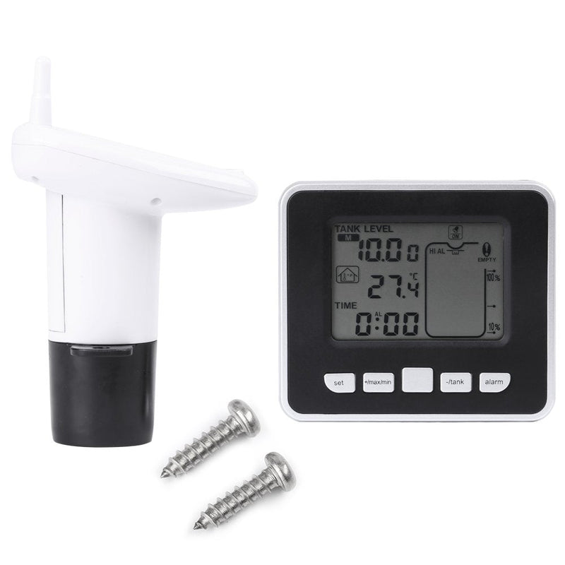 [Australia - AusPower] - Mugast Ultrasonic Level Sensor Water Liquid Level Sensor Transmitter with LCD Temperature Display Supports Liquid Level High/Low Alarm 