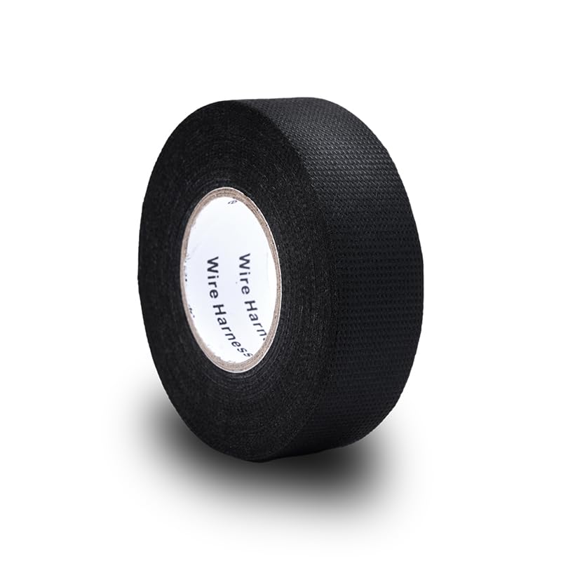 Wiring Harness Tape High Temp Self-Adhesive Cloth Tape for Automotive Electrical Wrap Protection Insulation Cable Fixed (3/4 in x 50 ft 1 Rolls) 3/4 in x 50 ft（1 Rolls） 0.15mm-Thickness