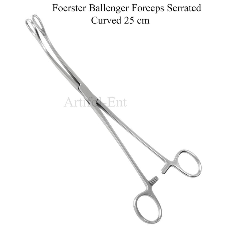 [Australia - AusPower] - Foerster Ballenger Sponge Holding Forceps - 25 cm (9.75") - Straight & Curved Serrated Jaws - Surgical Precision Instrument (Straight) 