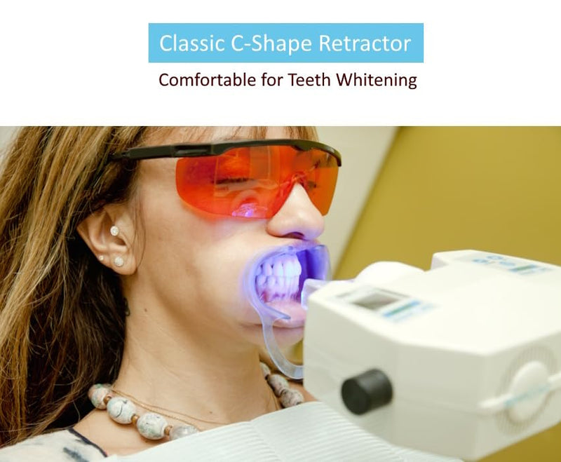 [Australia - AusPower] - Dental Cheek Retractor Mouth Opener for Teeth Whitening Clear Blue C-Shape (Size S, M, L Pack of 3) 