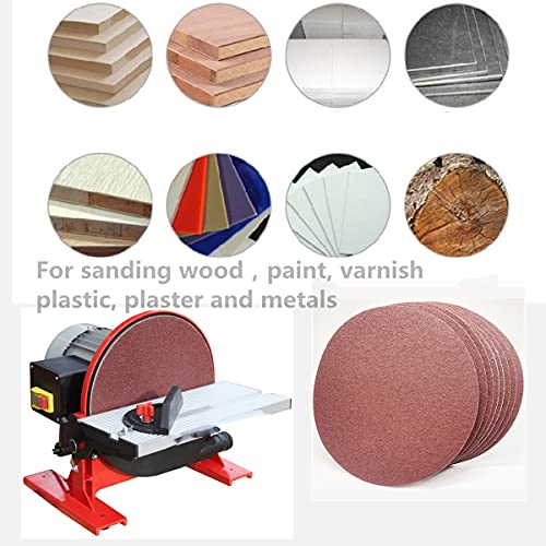 FEIHU Pack of 8 Self-Adhesive Sandpaper 251 mm (10 Inches) Grit 80 High-Quality Aluminum Oxide Abrasive Suitable for Wood, Furniture, Metal Surface Treatment