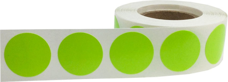 Hot Green Color Coding Labels for Organizing Inventory 0.75 Inch Round Circle Dots 500 Total Adhesive Stickers On A Roll