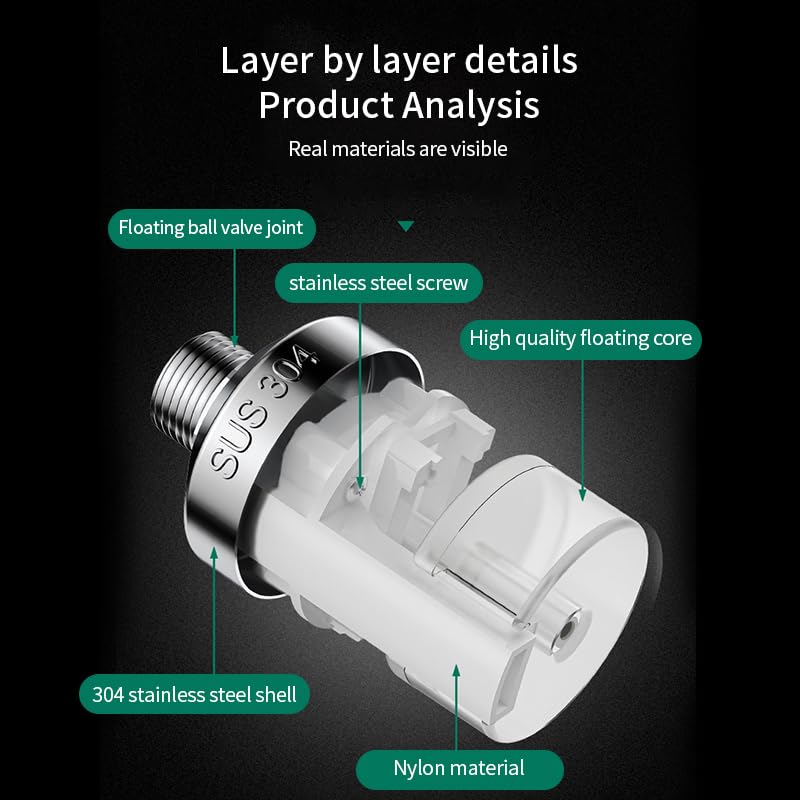 2PCS 304 Stainless Steel Float Valve,Water Tank Float Valve,1/2 to 3/4 Inch Automatic Water Level Control, No Pump Needed for Water Tanks,Livestock Troughs（Top/Side Entry） stripe Silver 2
