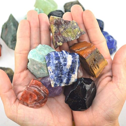 Yellow Jade Raw Crystals Healing Crystals Natural Rough Stones 1.2-2" for Tumbling, Fountain Rocks, Yoga, Meditation, Polishin, Gift 43 Yellow Jade