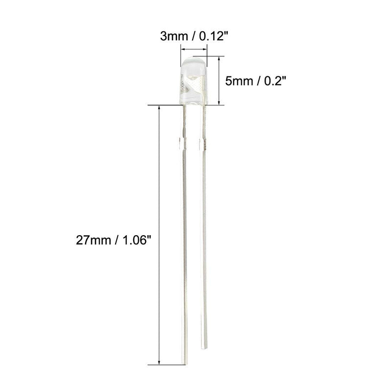 [Australia - AusPower] - uxcell 10pcs 3mm 850nm Infrared Emitter Diode DC 1.5V LED IR Emitter Light Emitting Diodes Clear Round Head 
