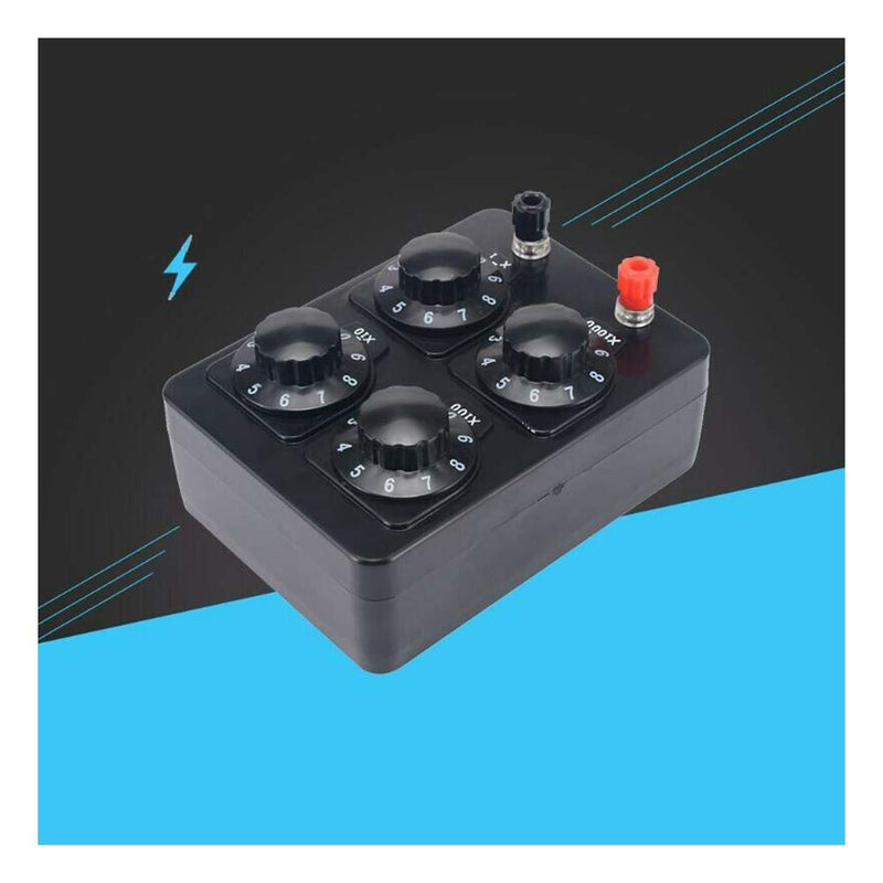 [Australia - AusPower] - 1Pcs 0-9999 Ohm Simple Resistance Box Precision Variable Resistor For Physical Electricity Experiment Teaching 