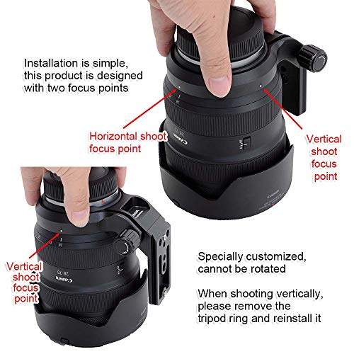 iShoot 74.5mm Metal Tripod Mount Ring Lens Collar Compatible with Canon RF 28-70mm f/2L USM, Lens Support Holder Bracket Bottom is Arca-Swiss Fit Quick Release Plate