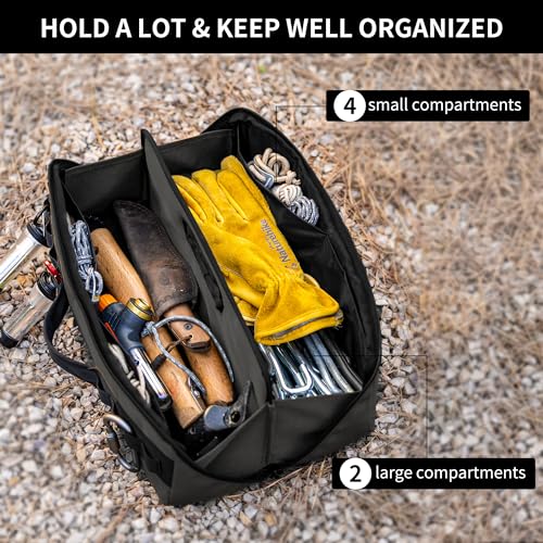 Naturehike folding tool bag in night black with zippered compartments and water-repellent duffel design