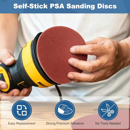 Intoolish 10-inch PSA sanding discs, 1200 grit red aluminum oxide, 10-pack