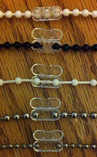 [Australia - AusPower] - Black Plastic #10 Chain - with 4 Connectors - Blind Beaded Bead Ball (20 feet) 20 feet 