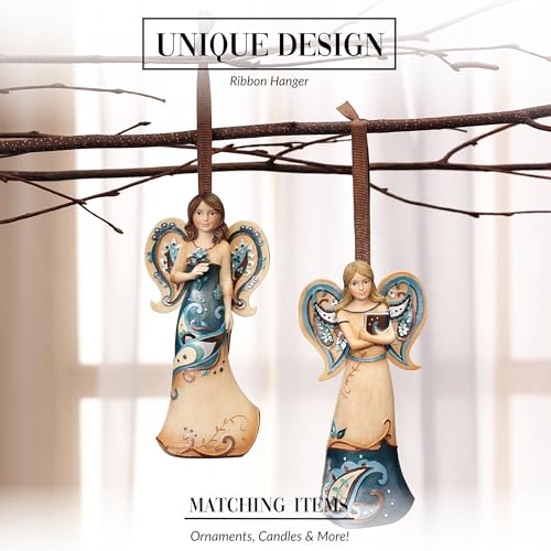 Pavilion Gift Company Cherish Today Angel Ornament by Pavilion, 4-1/2-Inch Tall, Includes Ribbon for Hanging, Blue,Brown,Cream,Off White