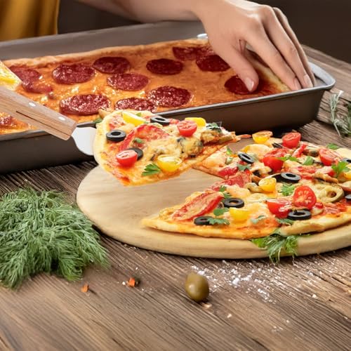 12 Pcs Pizza Server Spatula Pie Servers Spatula With Wooden Handle Shovel Stainless Suitable For And Easy to Grip Pizza Spatula Pie Knife Cake Servers