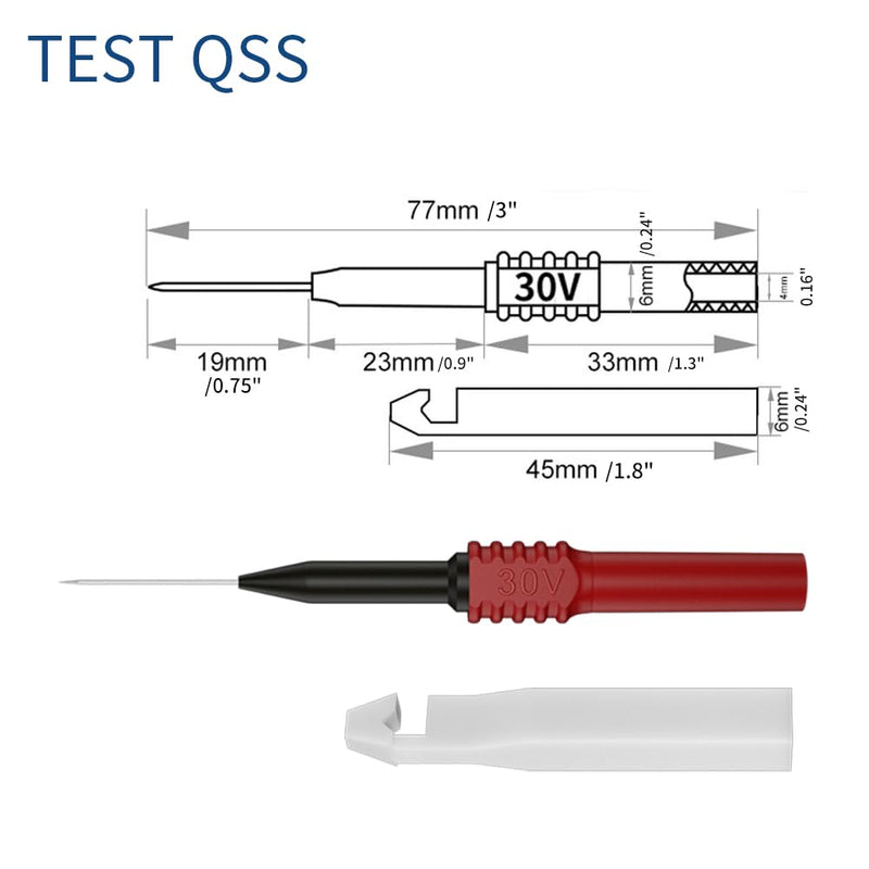 [Australia - AusPower] - Test Lead Kit 25pcs 4mm Banana Plug to Alligator Clip Test Leads Kit Test Probes Back Probe Kit for Multimeter Automotive Diagnostic Testing Tools Set 8008 25pcs-B 
