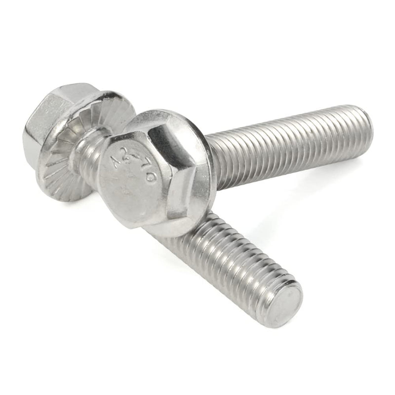 [Australia - AusPower] - M10-1.5 x 25mm Flanged Hex Head Bolts Flange Hexagon Screws, Stainless Steel 18-8 (304), Plain Finish, DIN 6921, 10 PCS M10 x 25mm (10 PCS) 