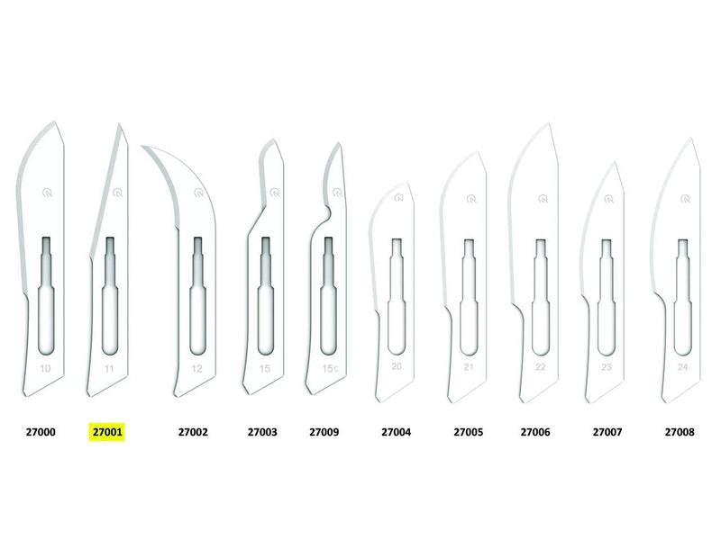 GIMA - Sterile Disposable Carbon Steel Blade No.11 Pack of 100 27001