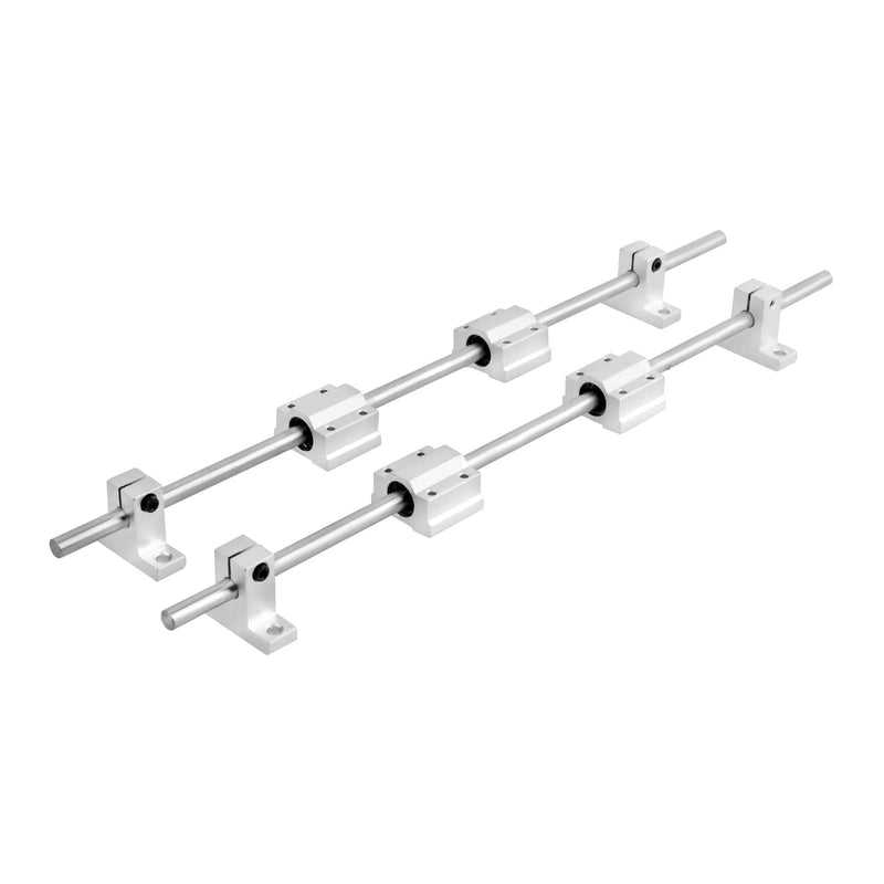[Australia - AusPower] - 400mm D8 Linear Motion Rod Shaft Guide Set,2x400mm Linear Motion Rod Shaft Guide,4pcs Linear Slide Blocks and 4pcs SK8 Shaft Support for 3D Printer and DIY CNC Machine 8pcs 400mm 