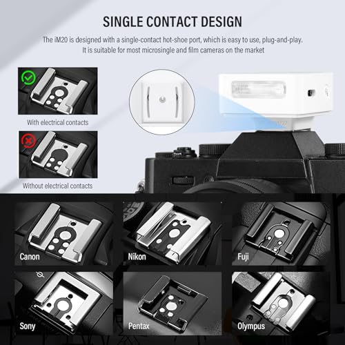 Godox iM20 Mini Flash for Sony zve10 Sony zv1 Ricoh gr3 470mAh White