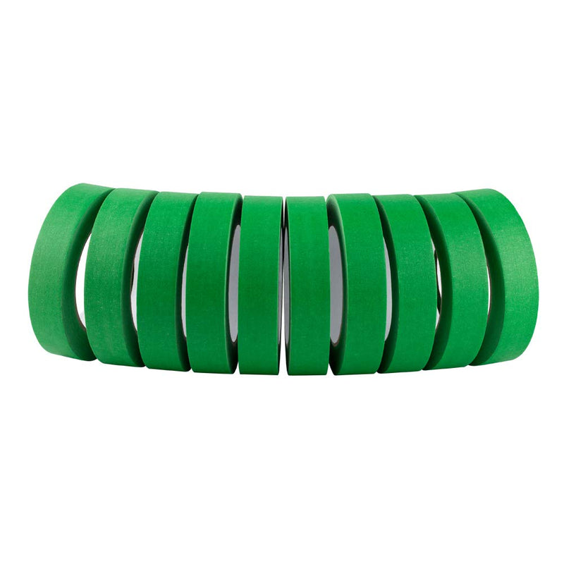 Lichamp 10 Pack Green Painters Tape 1 inch, Medium Adhesive Green Masking Tape Bulk Multi Pack, 1 inch x 55 Yards x 10 Rolls (550 Total Yards)