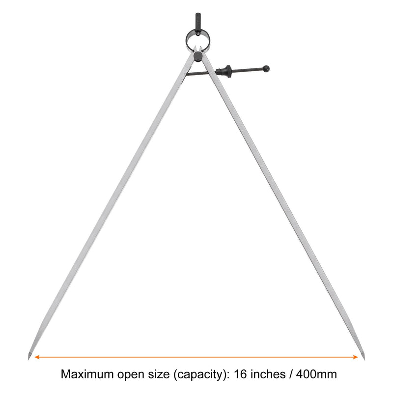 [Australia - AusPower] - HARFINGTON Spring Joint Caliper 16 inch / 400mm Steel Adjustable Spring Divider Caliper with Solid Nut for Metalworking Geometry Drawing Woodworking 16" 