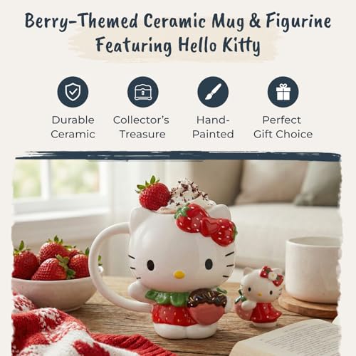 Blue Sky Clayworks Hello Kitty Figural Mug and Figurine Gift Set, Home & Kitchen Accessories, Ceramic, 24435