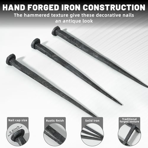 3 Pcs Iron Nails, Hand Forged Rustic Crucifixion Cross Nails