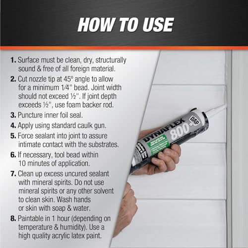 DAP Dynaflex 800 Advanced All Weather Sealant adhesive caulk, beige 10.1 oz tube