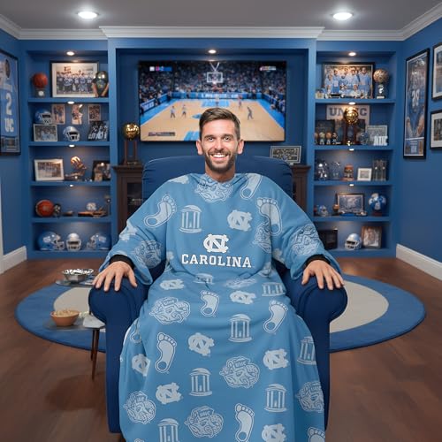 Snuggie The Original Wearable Blanket with Sleeves | Super Soft Fleece | As Seen on TV | Officially Licensed Gear North Carolina Tar Heels