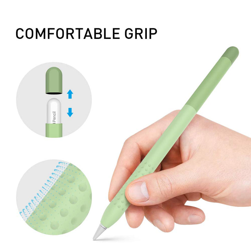 [Australia - AusPower] - Delidigi Pencil Case Compatible with Apple Pencil 2nd Generation Case, Gradient Color Case Sleeve Silicone Cover Accessories for Apple Pencil 2nd Gen Green 