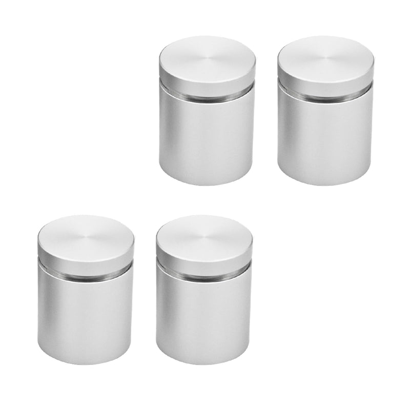 [Australia - AusPower] - Solid Aluminum sign standoffs wall mounts support advertising screws fixings bolts for acrylic signs display 4PCS 1“x 1“ inch (Satin chrome anodized color) Shading color 