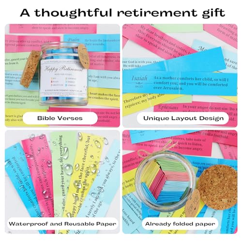 Retirement Gift Bible Verse Jar, Christian Retirement Decoration with Card