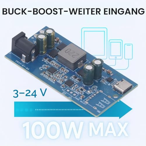 Fast Charging Module USB C, 100W Universal Full Protocol Pd Qc Fcp Scp Afc Sfcp Pe Fast Charging Module Sw2303 Pl5501 Buck Boost Charging Card, Type-C Output