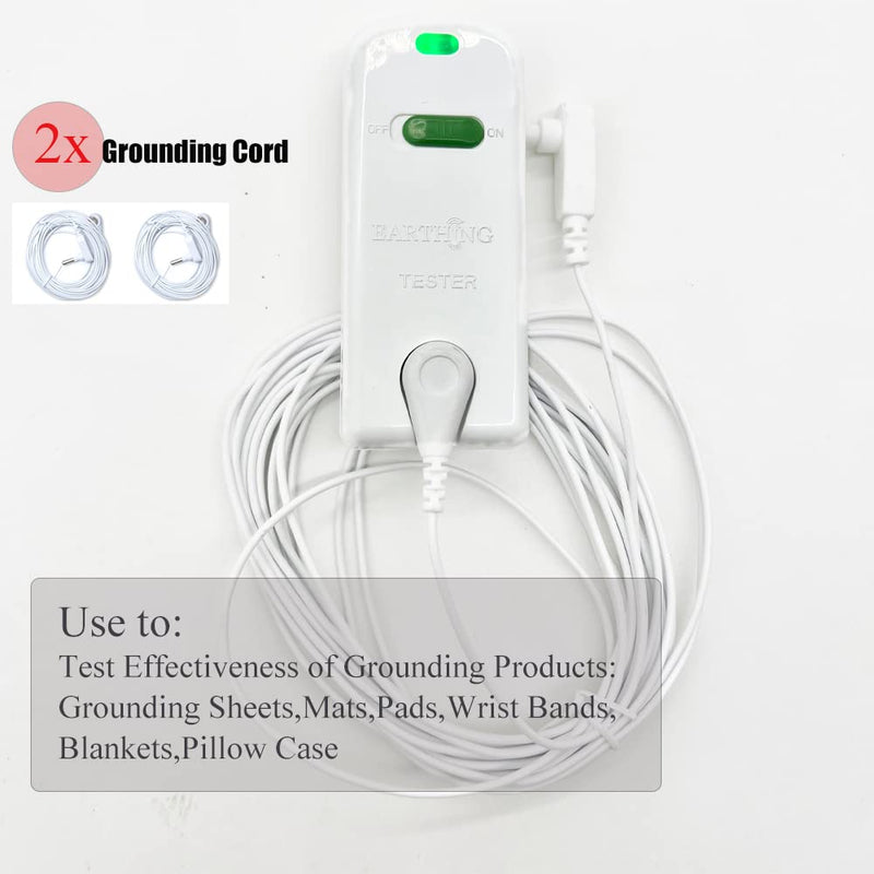 [Australia - AusPower] - Grounding Continuity Tester Kit with 2 x 15ft Grounding Cords for Grounded Sheets Use to Test Effectiveness of Earth Connected Products Mats,Pads,Wrist Bands,Blankets,Pillow Case 