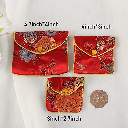 Baitaihem 30 Pack Jewelry Purse Pouch Gift Bags Chinese Silk Style Brocade Embroidered Bag,Multiple Colors(Small&Medium&Large) 1