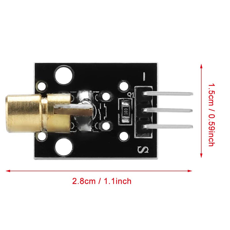 [Australia - AusPower] - 4 Pcs 3 Pin 650nm Red Laser Transmitter Module Dot Diode Copper Head Sensor Module for Laser Sensor Projects 