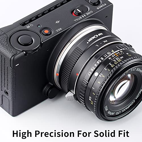 K&F Concept Lens Mount Adapter PK-L Manual Focus Compatible with Pentax K(PK) Lens to L Mount Camera Body