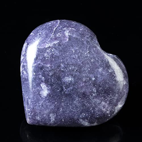 Crocon® 50 mm Lepidolite Heart Stones Big Shape Gemstone Set 450+ Carats Big Heart (Lepidolite)