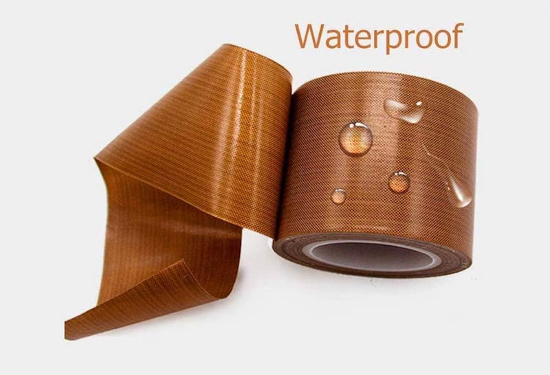 1Roll 2"" x10m Brown PTFE Teflon Tape Nonstick Tape 500℉ High-Temp Fiberglass Adhesive Tape, Large